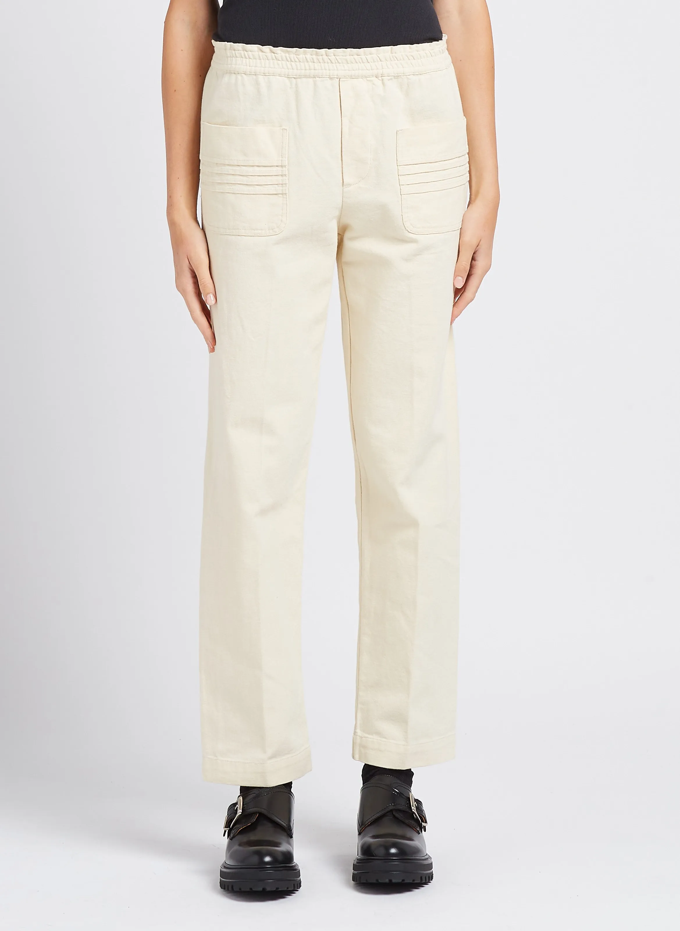  SWILDENS   ERNEST - Pantaloni dritti in cotone | Bianco
