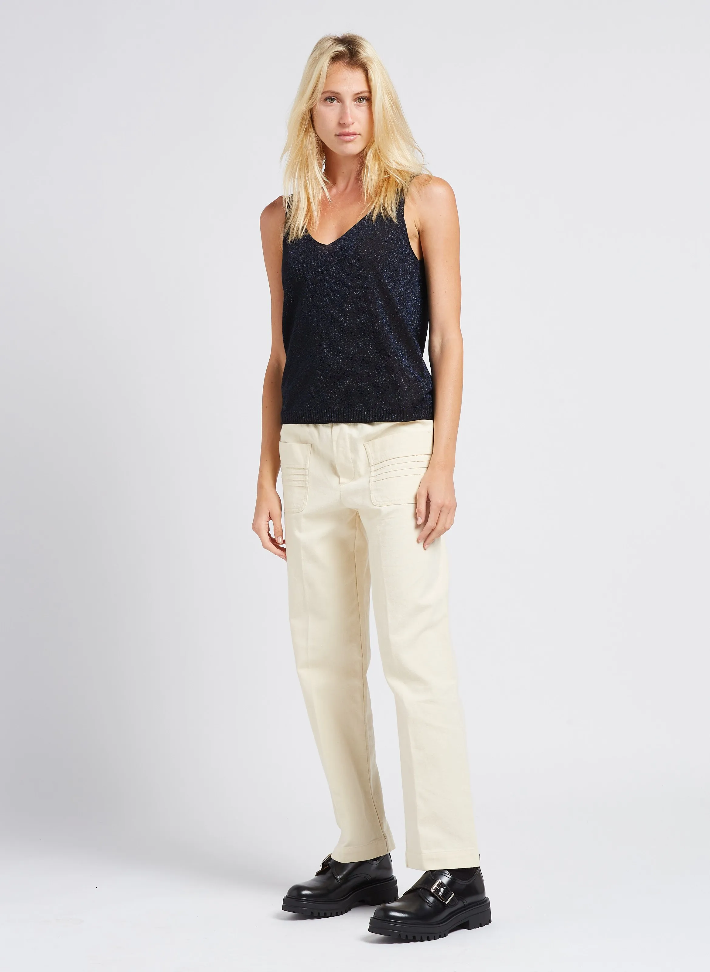  SWILDENS   ERNEST - Pantaloni dritti in cotone | Bianco